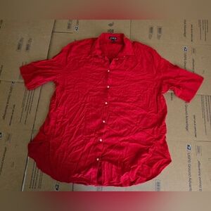 J. Crew Red Airy gauze Button Up down Shirt, Size XL (JC99)